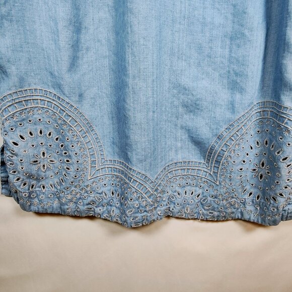 Tommy Bahama Women's Medium Embroidered Jean Tunic - Picture 7 of 8